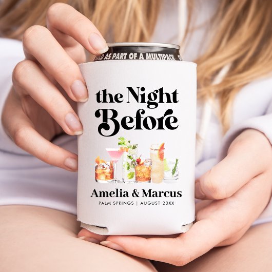 レトロカップルのリハーサルディナー前夜 缶クーラー