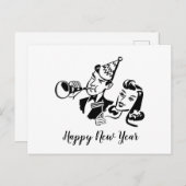レトロカップル新年 シーズンポストカード (正面/裏面)
