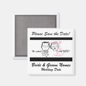 レトロカップル日付磁石を保存 マグネット (正面/裏面)