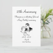 レトロカップル記念日招待状 招待状 (スタンド正面)