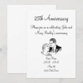 レトロカップル記念日招待状 招待状 (正面/裏面)