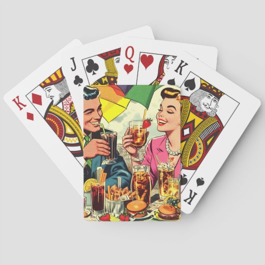 レトロカップル飲料漫画 トランプ (裏面)