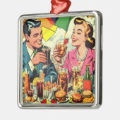 レトロカップル飲料漫画 メタルオーナメント (左)
