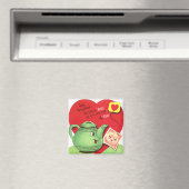 レトロカップ茶バレンタイン マグネット (インサイチュ (食洗機))