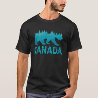 レトロカナダグリズリーベア自然ハイキングキャンプVi Tシャツ