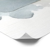 レトロカパーバンとヒッピーの花とサーフボード ポスター (角)