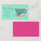 レトロカフェティーショップデザイナーティーカップ 名刺 (正面/裏面)