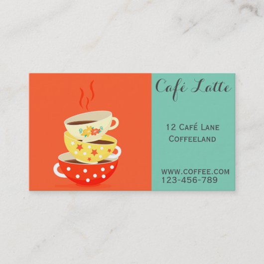 レトロカフェ店のヴィンテージスタイリッシュ 名刺 (正面)