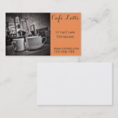 レトロカフェ店のヴィンテージスタイリッシュ 名刺 (正面/裏面)