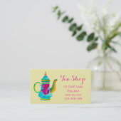 レトロカフェ茶店デザイナーティーポット 名刺 (スタンド正面)