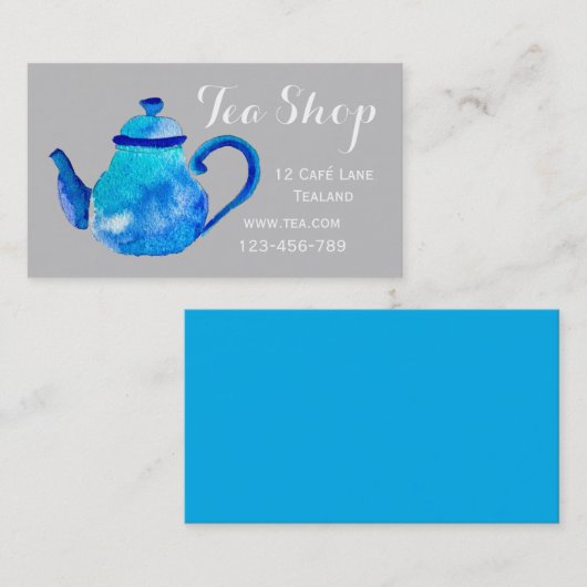 レトロカフェ茶店デザイナーティーポット 名刺 (正面/裏面)