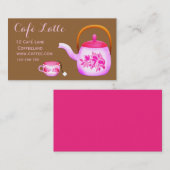 レトロカフェ茶店デザイナー茶ポット 名刺 (正面/裏面)