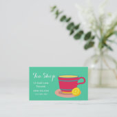 レトロカフェ茶店デザイナー茶ポット 名刺 (スタンド正面)