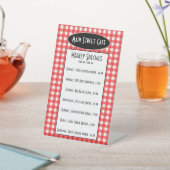 レトロカフェ 赤チェック柄 週間特別メニュー テーブルメニュー 台座サイン (インサイチュ)