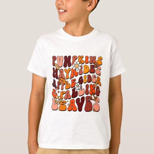 レトロカボチャのヘイライドApple CiderとFalling Le Tシャツ (正面)