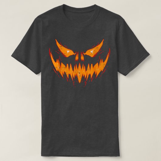 レトロカボチャハロウィーンのカボチャのちょうちんホラーカボチャ顔ハ Tシャツ (デザイン正面)