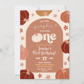レトロカボチャフローラ1st誕生日 招待状 (正面)