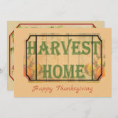 レトロカボチャ幸せな感謝祭の日の挨拶 シーズンカード (正面/裏面)