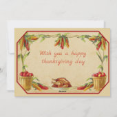 レトロカボチャ幸せな感謝祭の日の挨拶 シーズンカード (裏面)