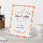 レトロカボチャ赤ちゃんシャワーアドバイスとウィーズカスタム 台座サイン (インサイチュ)