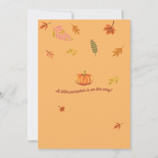 レトロカボチャ赤ちゃんシャワー招待ヴィンテージ 招待状 (裏面)