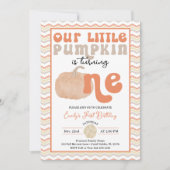 レトロカボチャ1st誕生日招待状 招待状 (正面)
