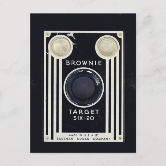 レトロカメラのブラウニーターゲット。 ポストカード (正面)