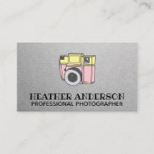 レトロカメラの手描きアイコン 名刺 (正面)
