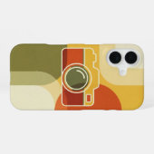 レトロカメラの輪郭 iPhone 16ケース (裏面横)