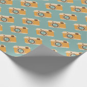 レトロカメラパターン(の模様が)あるラッピング紙 ラッピングペーパー (角)