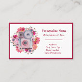 レトロカメラピンクフローラ写真撮影者 名刺 (正面)