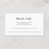 レトロカメラブルー花写真撮影 名刺 (裏面)