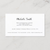 レトロカメラブルー花写真撮影 名刺 (裏面)