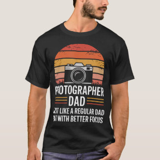 レトロカメラ好きなパパへのおもしろ写真撮影グッズ Tシャツ