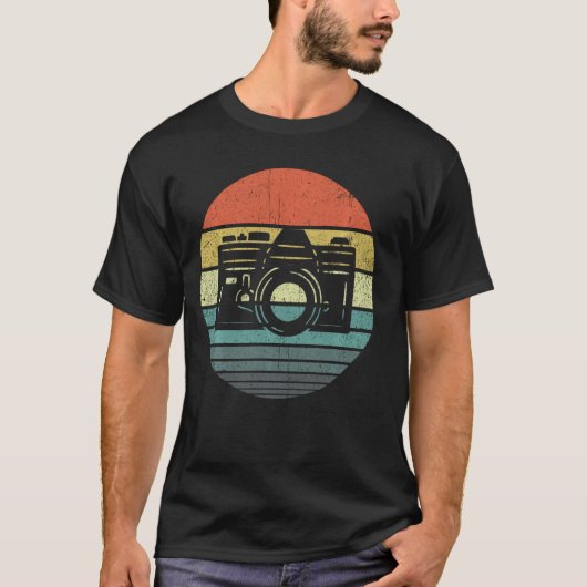 レトロカメラ撮影写真撮影P Tシャツ (正面)