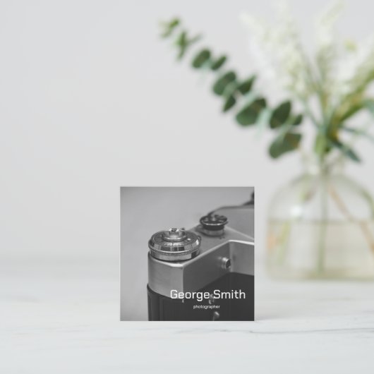 レトロカメラ スクエア名刺 (スタンド正面)
