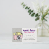 レトロカメラ|手書き |コンテンツ作成者 名刺 (スタンド正面)