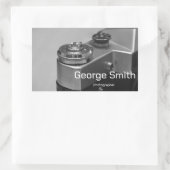 レトロカメラ 長方形シール (バッグ)