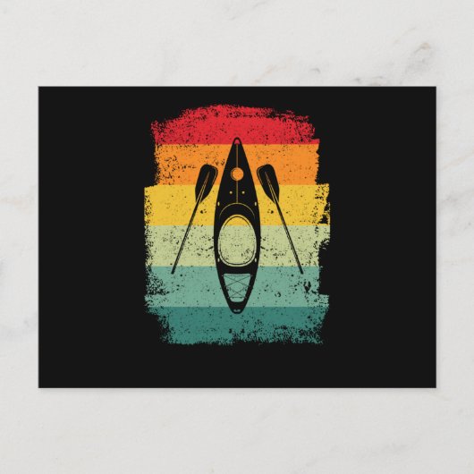 レトロカヤックカヌー愛好家カヤックおもしろいック ポストカード (正面)