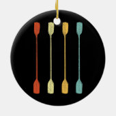 レトロカヤックカヤックパドリングヴィンテージ セラミックオーナメント (裏面)