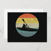 レトロカヤックローアーカヌー遊覧ヴィンテージ船 ポストカード (正面/裏面)