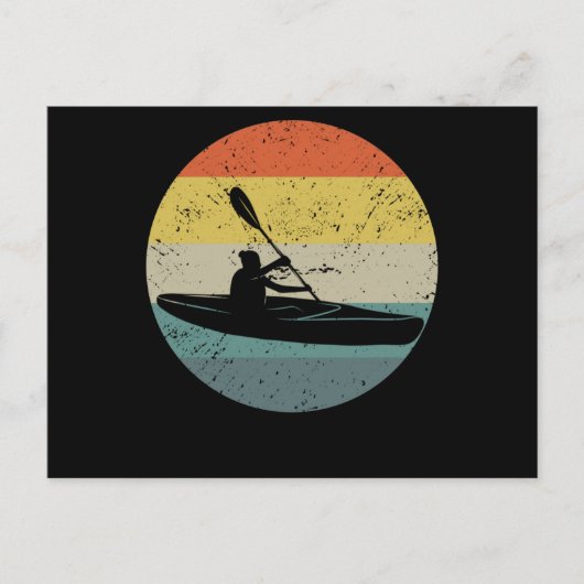 レトロカヤックローアーカヌー遊覧ヴィンテージ船 ポストカード (正面)