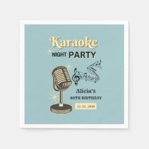 レトロカラオケナイトパーティーティール（緑がかった色）&クリーム誕生日