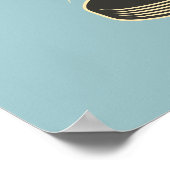 レトロカラオケナイトパーティーティール（緑がかった色）&クリーム誕生日 ポスター (角)