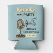 レトロカラオケナイトパーティーティール(緑がかった色)&クリーム誕生日 缶クーラー (裏面)