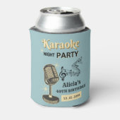 レトロカラオケナイトパーティーティール(緑がかった色)&クリーム誕生日 缶クーラー (缶裏面)