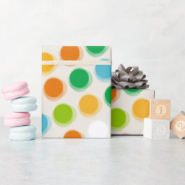 レトロカラフルおもしろいファジー水玉模様キッドの誕生日 ラッピングペーパー