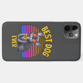 レトロカラフルおもしろいフランスのブル最高のドッグ Case-Mate iPhoneケース (裏面(横))