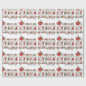 レトロカラフルおもしろい ラッピングペーパー (フラット)