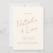 レトロカラフルお洒落ファンキーユニーク結婚おもしろい セーブザデート (裏面)